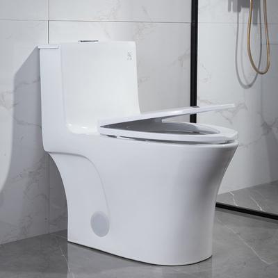 3L 6L Dual Flush One Piece Toilet Dengan Tombol Atas Porselen Putih CUPC