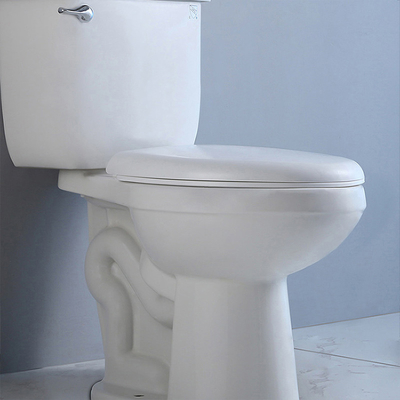 Siphon Jet 2 buah toilet gantung dinding Tinggi 10 Inch toilet dua potong Memanjang