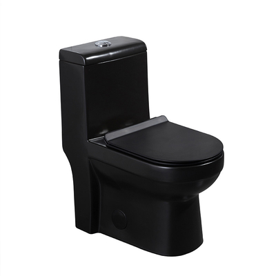 Toilet Hitam One Piece memanjang 1.6 Sistem Pembilasan Toilet Jet Siphon Gpf