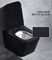 8cm Residential Compact Wall Hung Toilet Black Flush Untuk 2x4 Wall Square Hotel