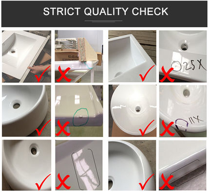 Persegi Ada Wastafel Kamar Mandi yang Disetujui Quick Connect Ada Handicap Sink 510mm
